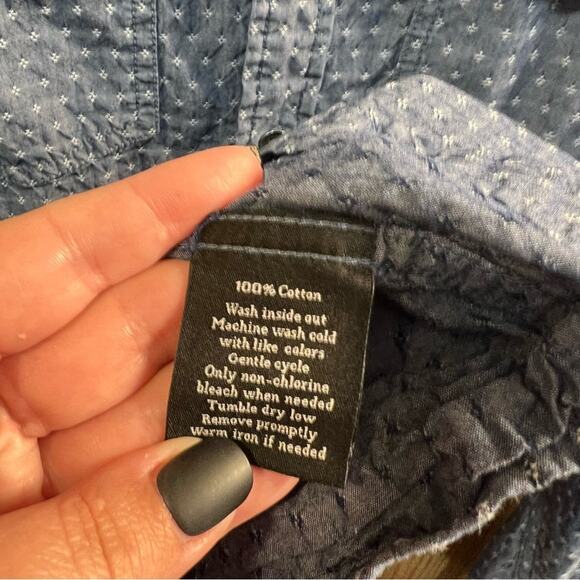 Rock & Republic Men’s Denim Button Down Shirt Men's Size Small Blue w/ White - Picture 5 of 5